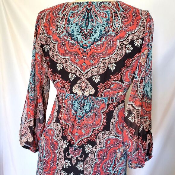 INC International Concepts Patterned Layered Dress, Size M - Picture 4 of 13